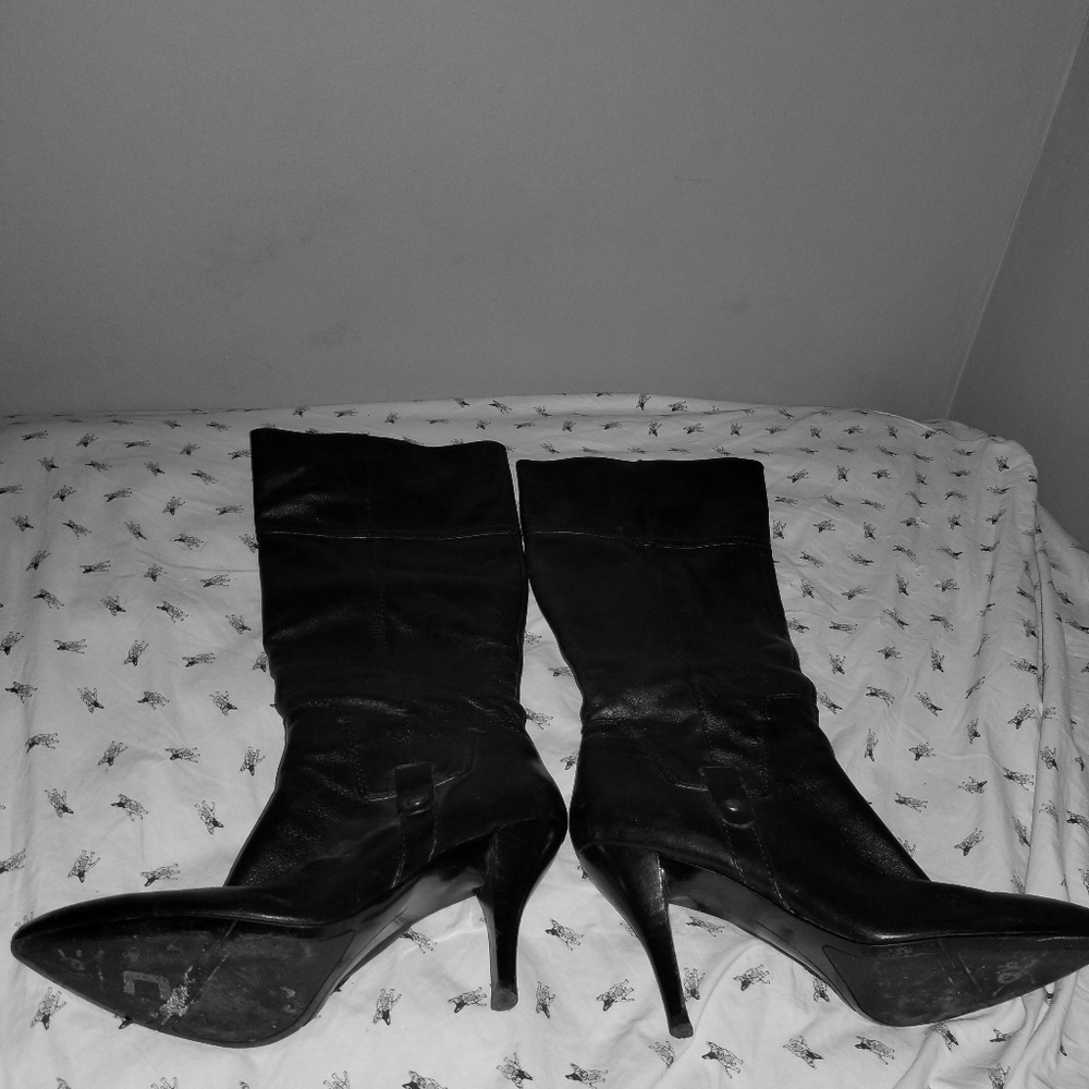 Nine west pointed toe wide calf knee boots